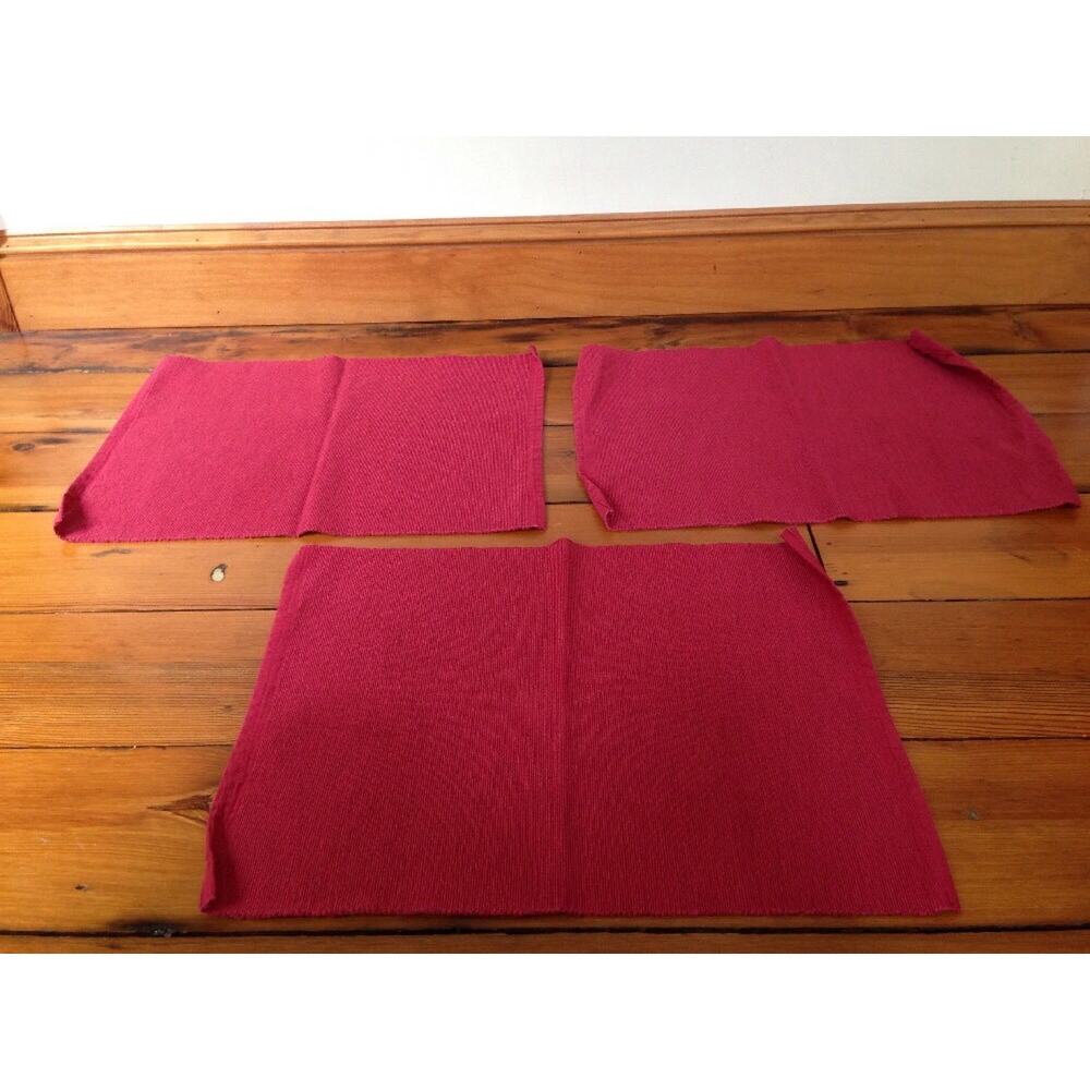 IKEA Set of 3 Marit Bright Red Cotton Polyester Blend Table Linen Placemat
